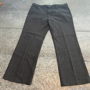 Vintage Wrangler USA Wrancher Pants Men 37x28 38x29 Heather Black Polyester 82HK